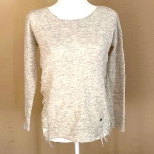 One grey day wool blend shredded back sweater sz XS